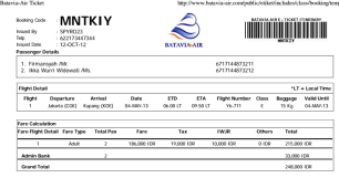 Tiket Batavia 2013